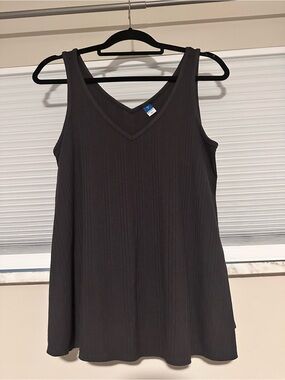 Old Navy Women's Ribbed V-Neck Tank Top - Charcoal